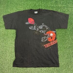 1990s NFL black and red vintage single stitch tee streetwear Majestic TAG